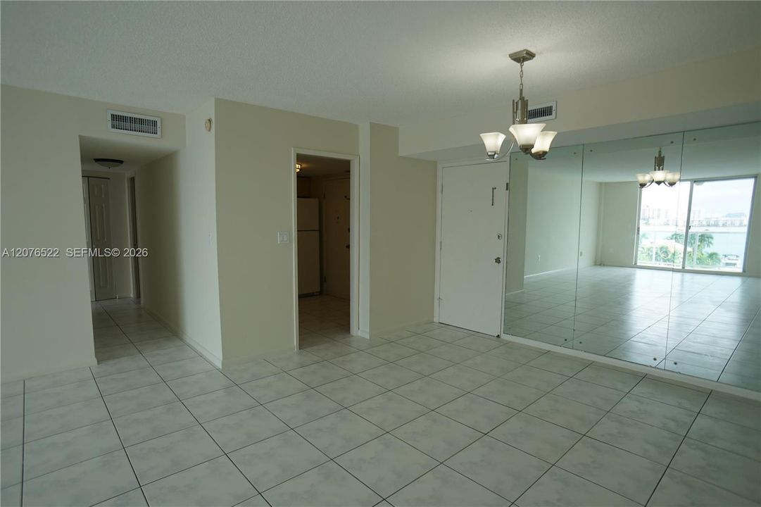 Living Room towards bedroom and kitchen