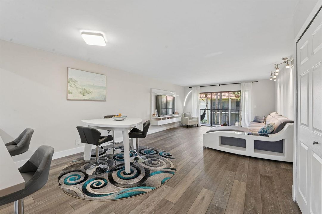 Living room and dining area