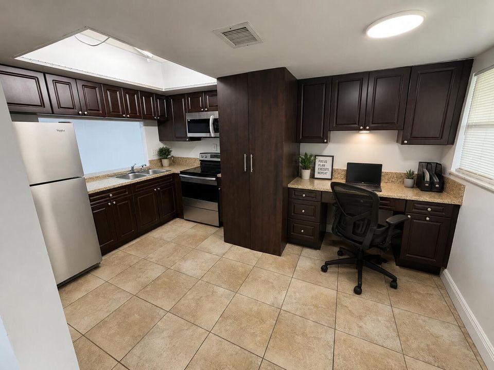 Kitchen and office space
