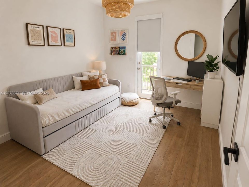 third bedroom  engineered wood flooring throughout the home