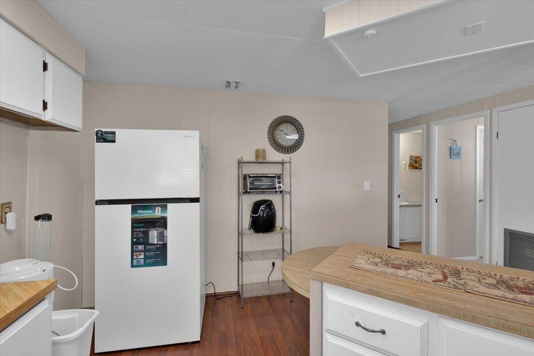 KITCHEN WITH BRAND NEW REFRIGERATOR