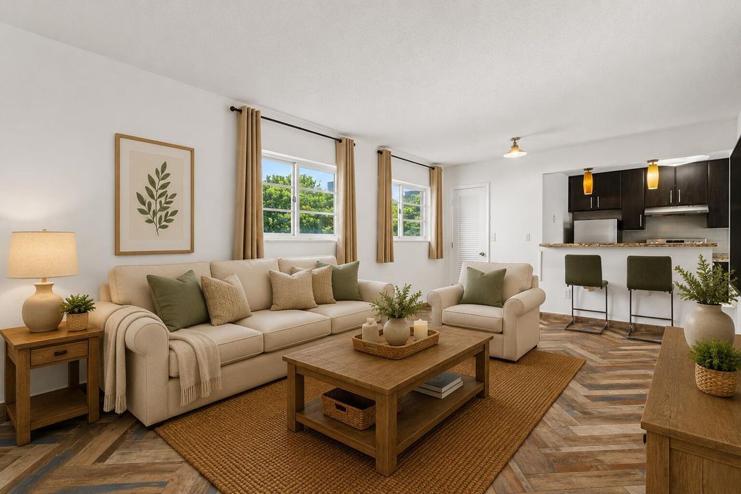 Living room Kitchen