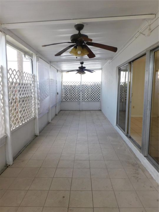 Outside screened covered terrace.