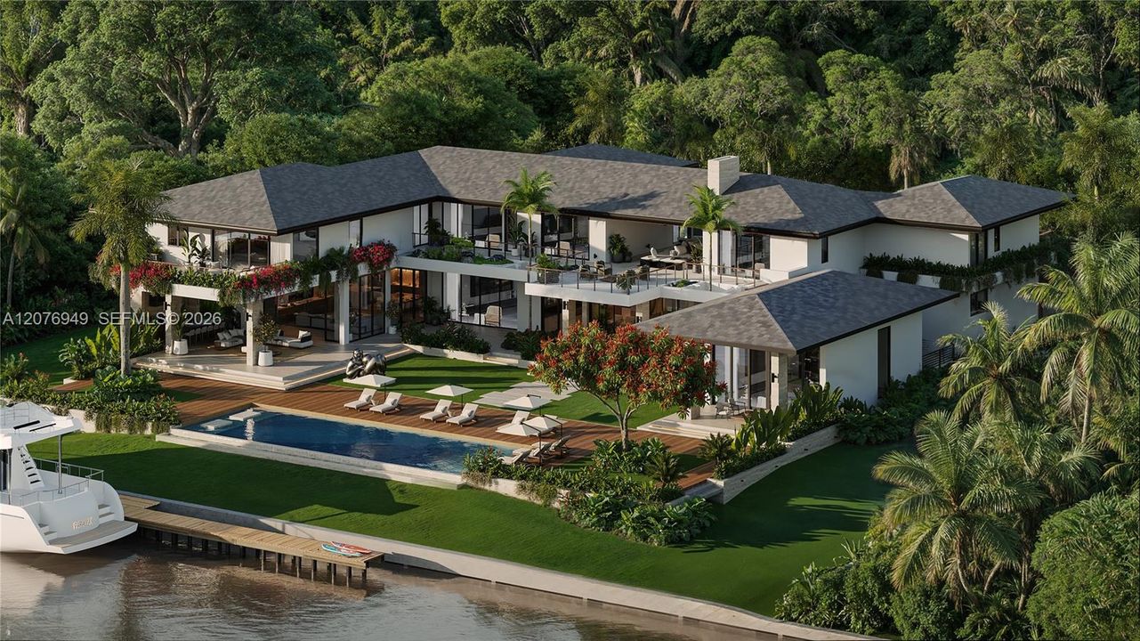 Back of Home, Pool, and Dock