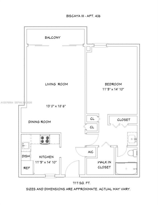 For Rent: $1,850 (1 beds, 1 baths, 717 Square Feet)