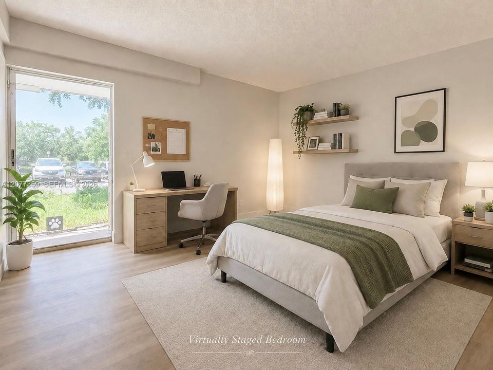 Virtually staged bedroom