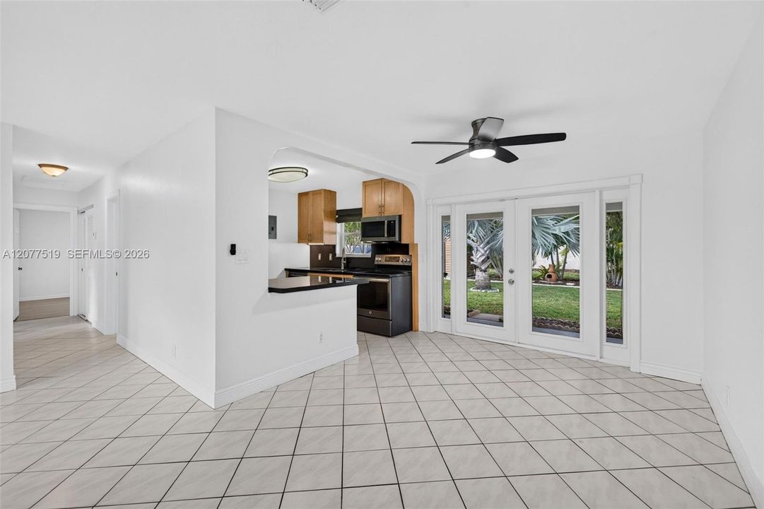 Dining area conveniently positioned within the main living space for easy entertaining.