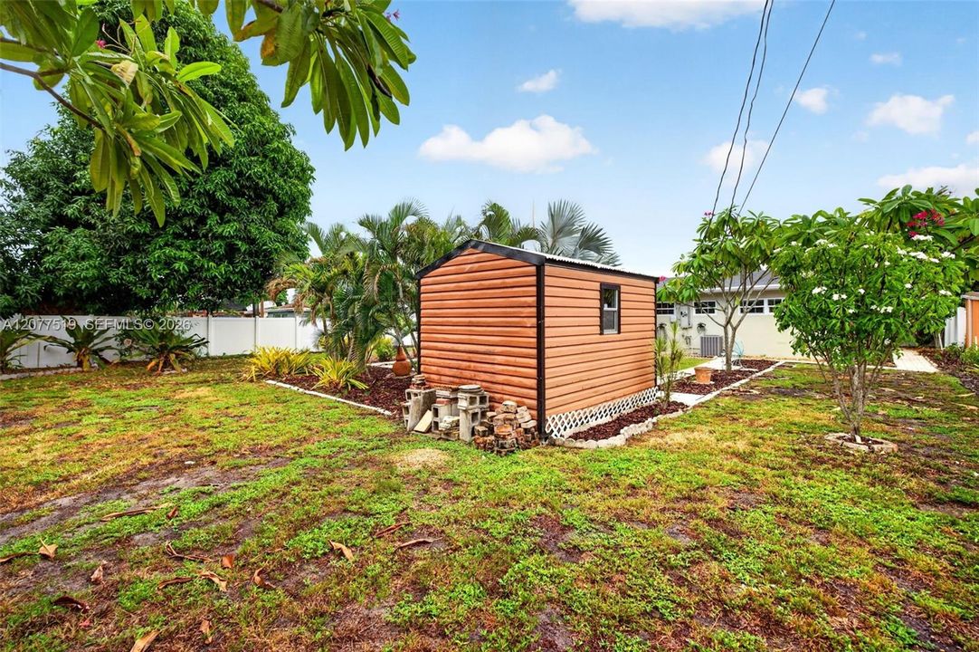 Detached storage sheds provide additional space for tools, equipment and outdoor belongings.