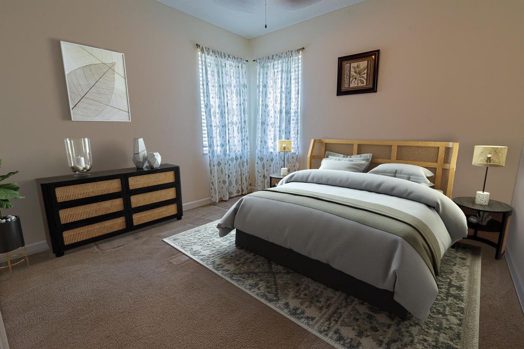 virtually staged - bedroom