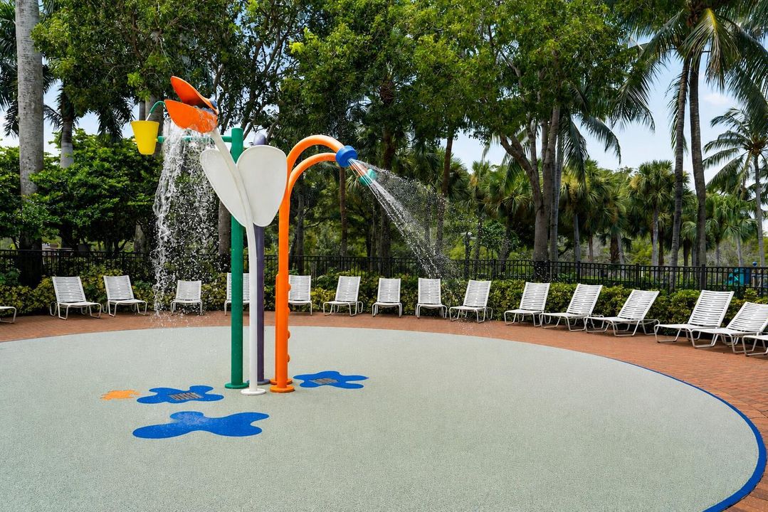 virtually enhanced splash pad area