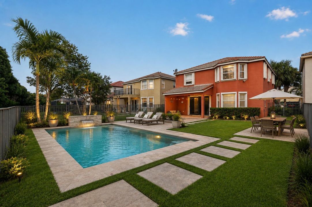 Virtually staged outdoor space