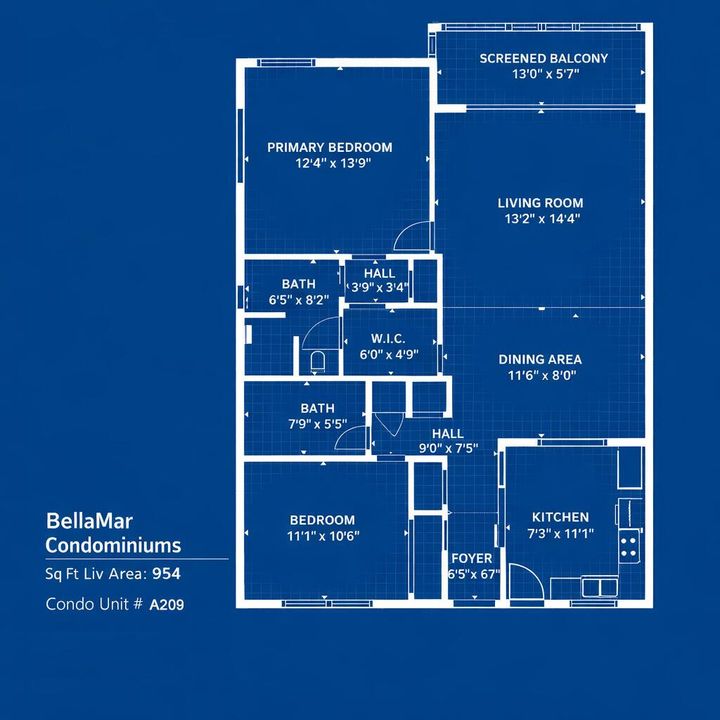 Blueprint 954 SQFT Bellamar A209