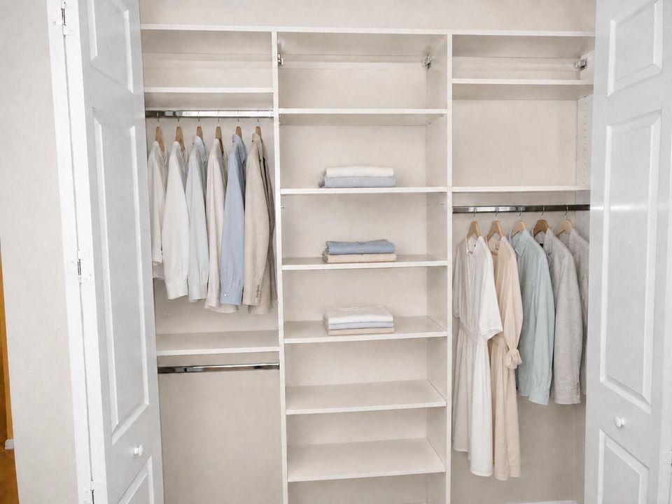 Lightly Styled Open Built-In Closet