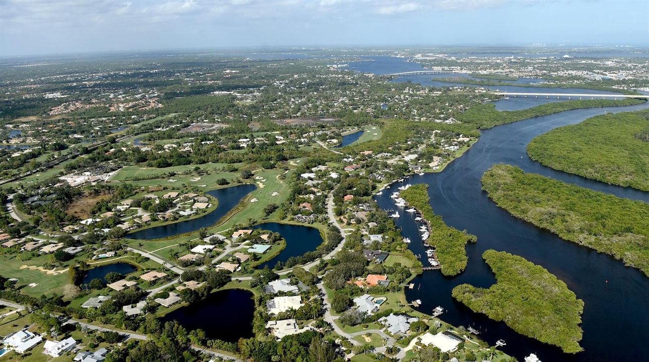 Aerial view with marina