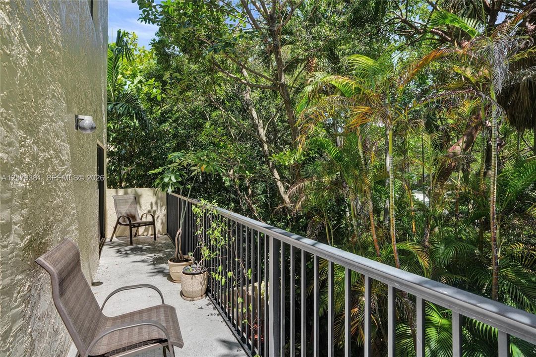 Peaceful and Private balcony among the treetops.