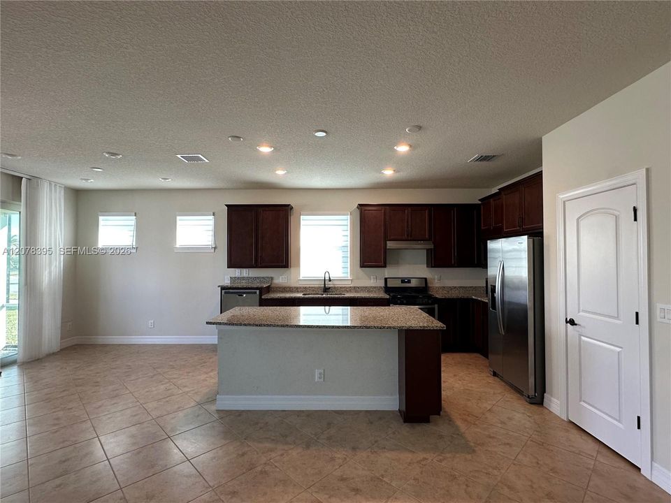 Island with storage, E-Outlets and Dining option