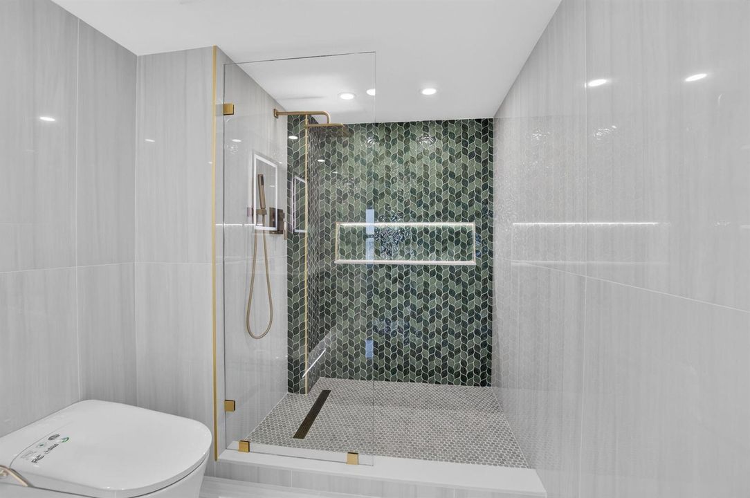High end finishes walk in shower