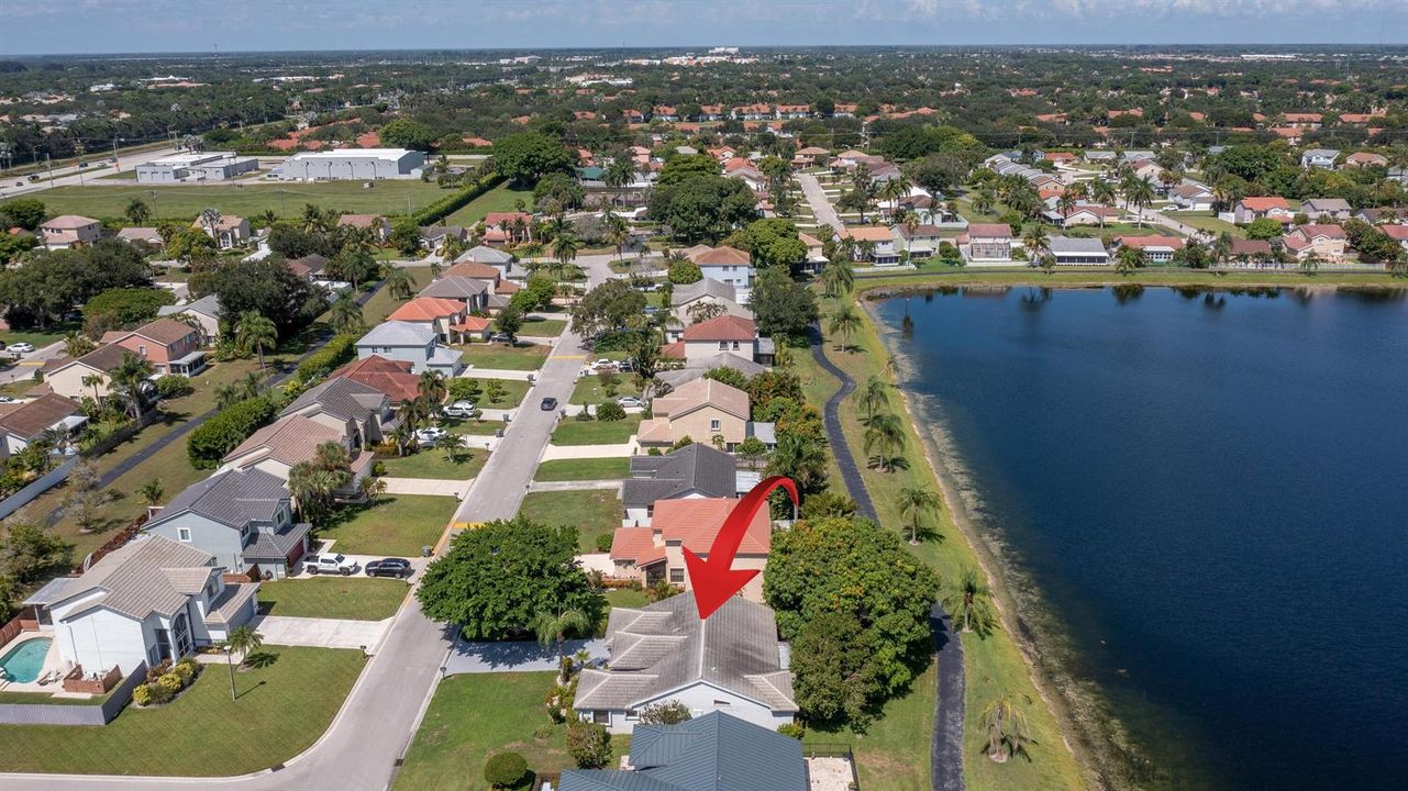 Aerial looking West