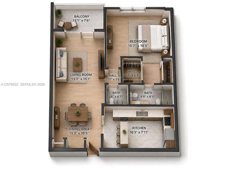 For Sale: $134,000 (1 beds, 1 baths, 844 Square Feet)