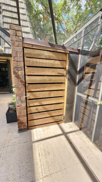 Storage closet on patio