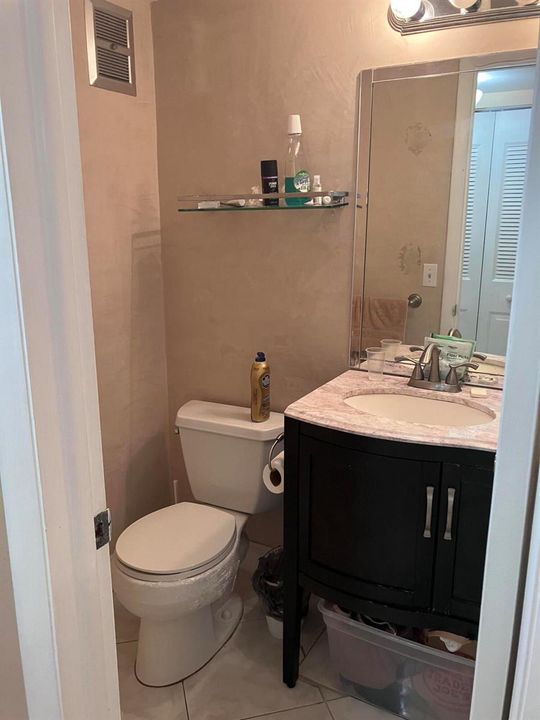 half bathroom in hallway