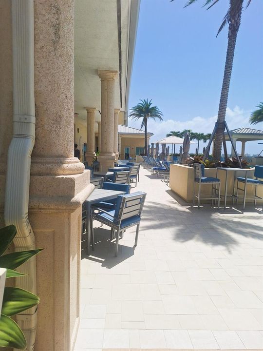 Pool seating area