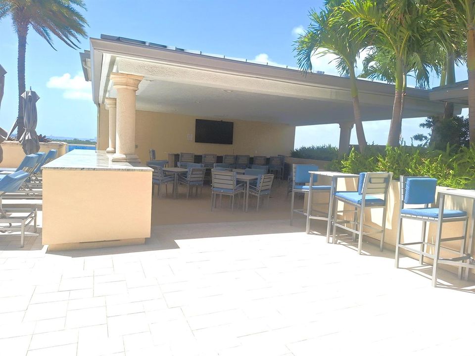Covered Pool Seating area
