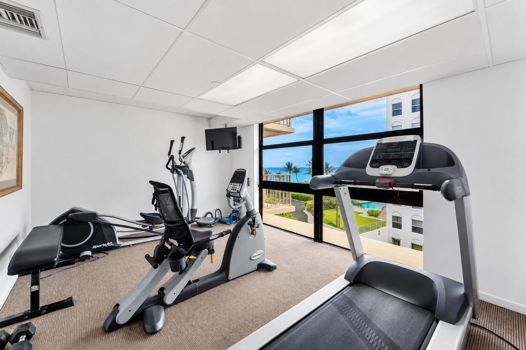 Gym in each building w/ water views