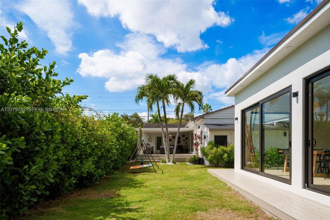 backyard, playground, deck & guest house