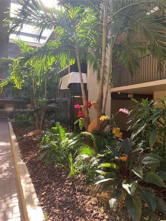 Landscaping inside the building