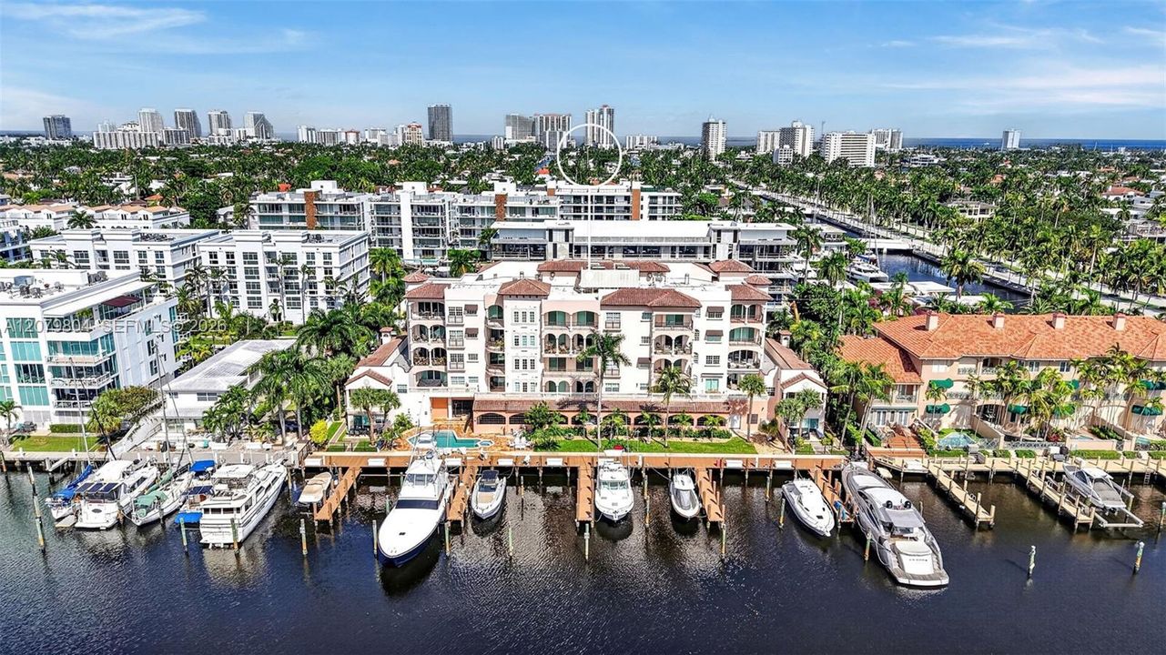 Dock slip is the one empty one, third from the right.