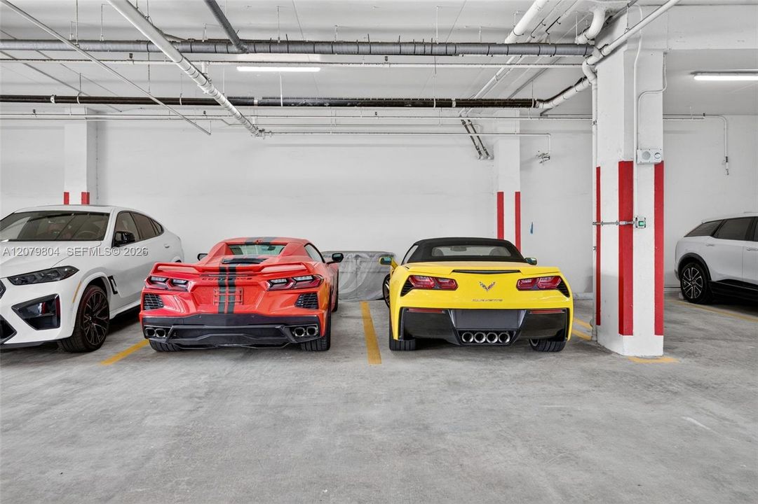 4 parking spaces available with the purchase of the two units.