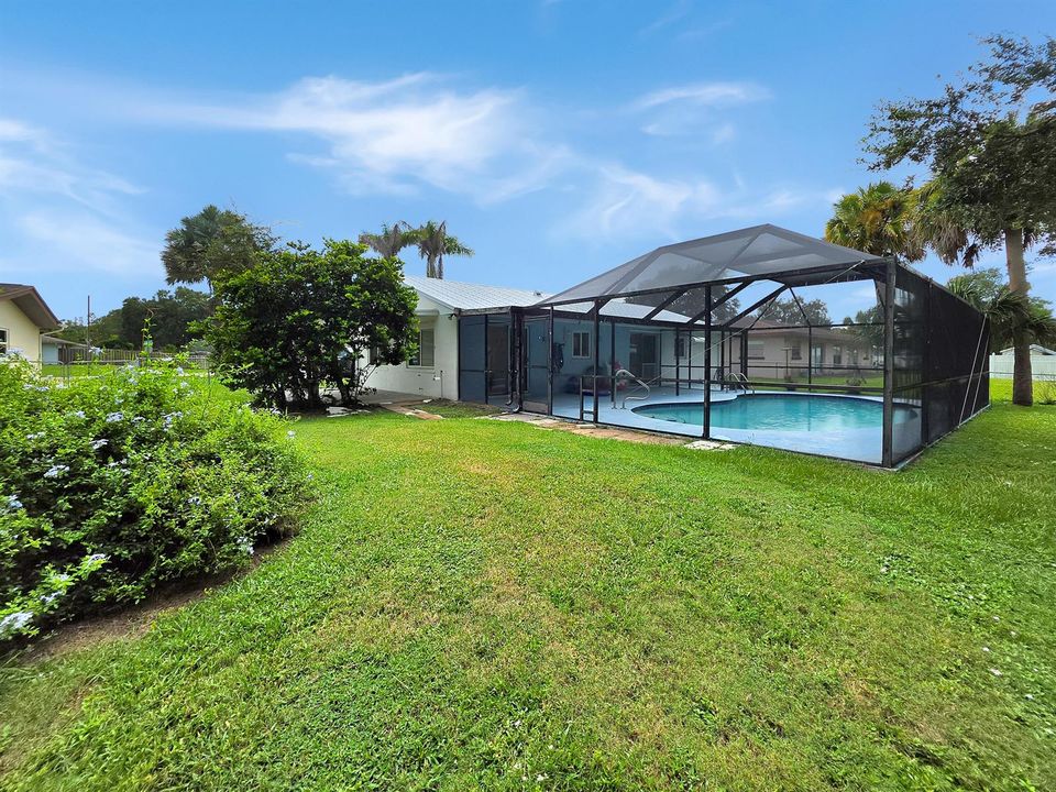 Fenced backyard
