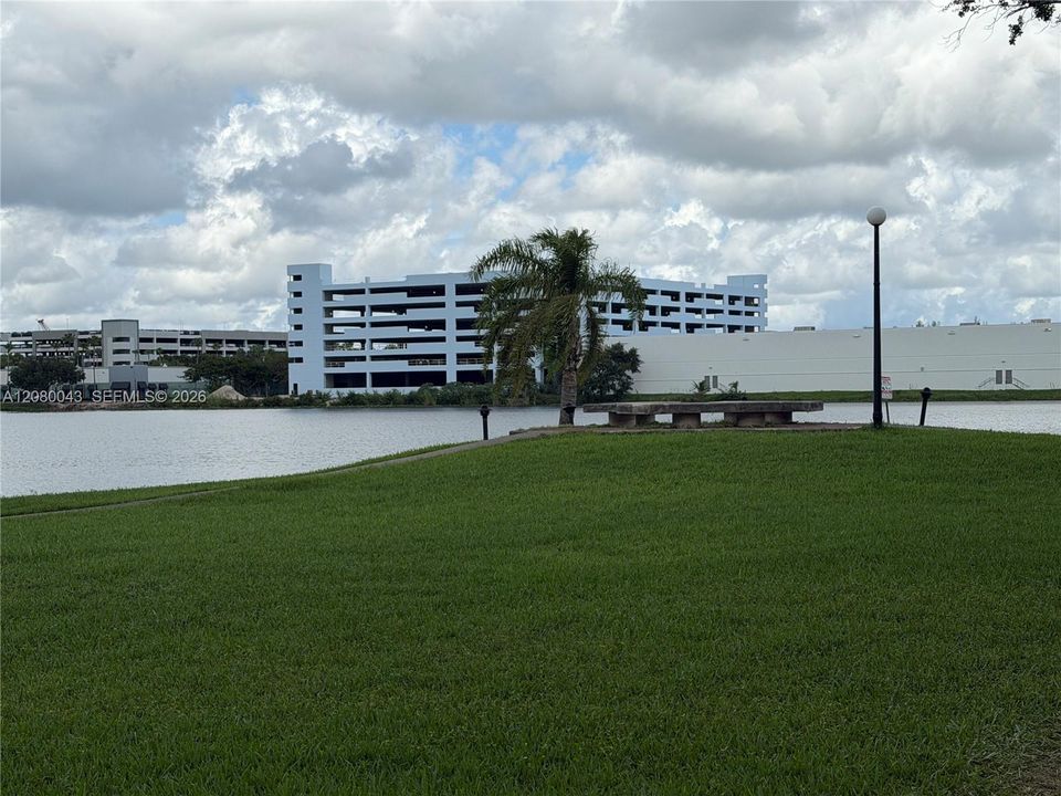 Wide view lake runs on east side of Celebration Point