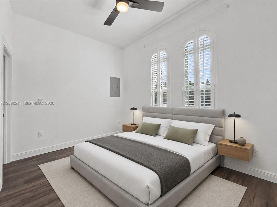 Virtually staged bedroom