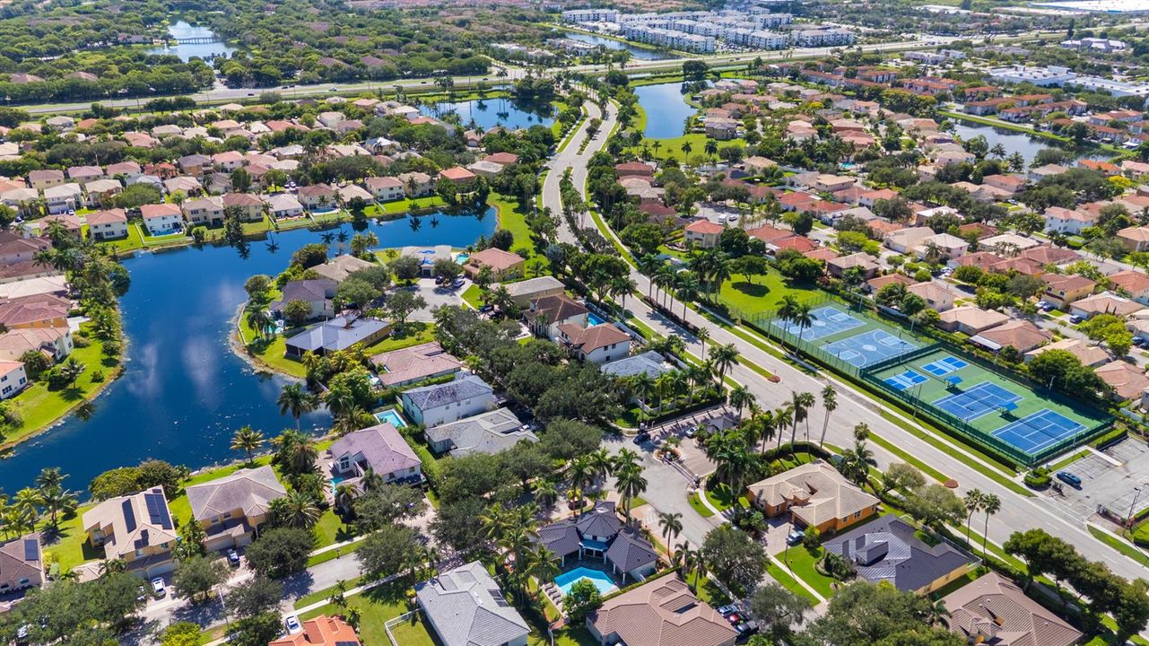 Aerial view of community sports