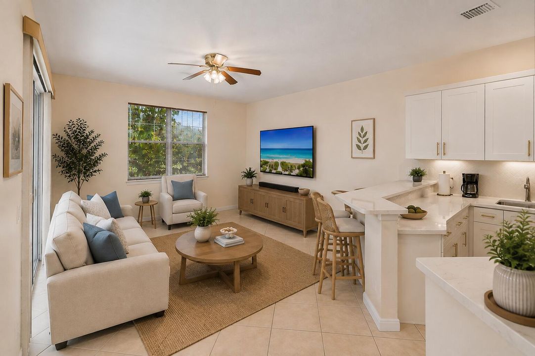 Virtually staged family room 2