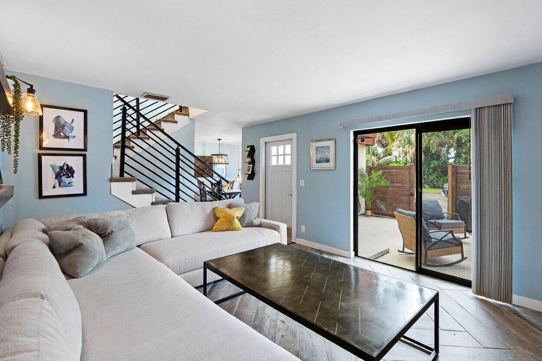 Living with sliders to patio