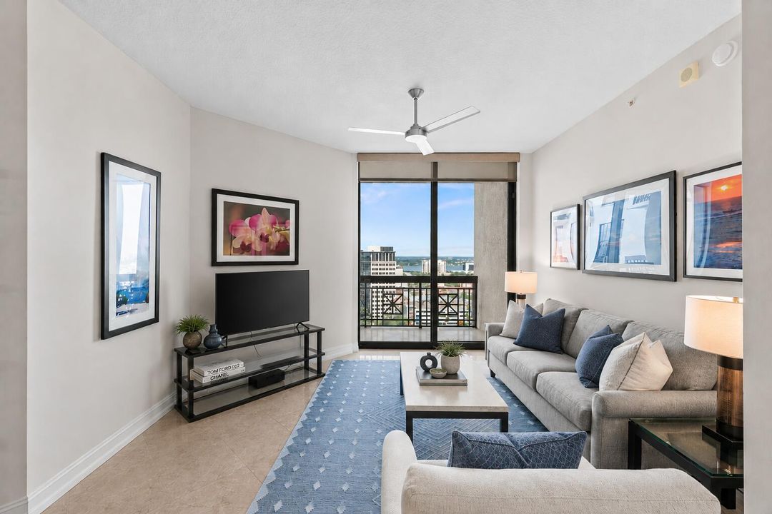 Clear Lake Sunset View Living Room
