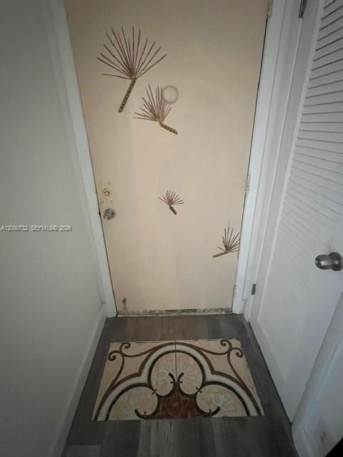 tiled entrance and door