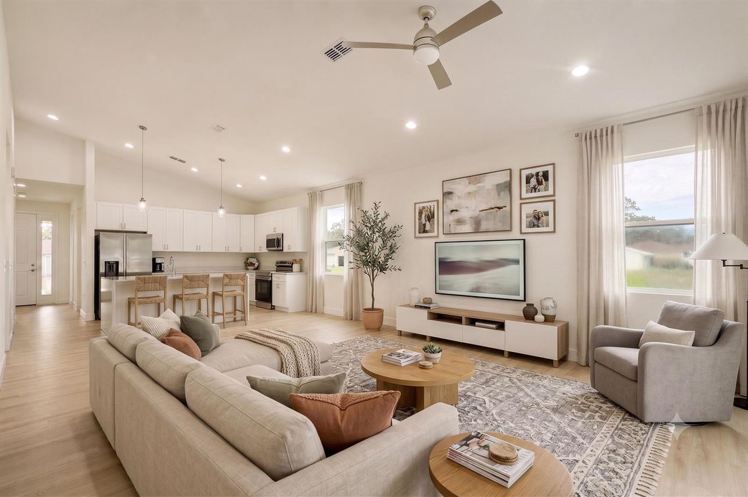 12- Kitchen Family Room Staged