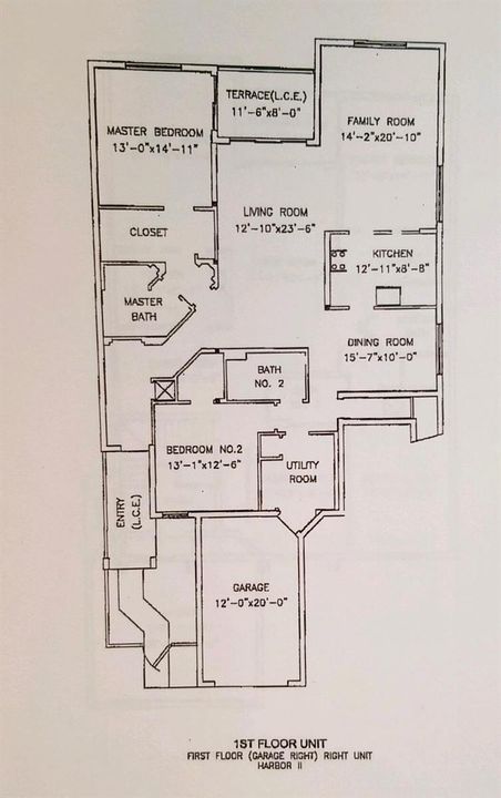 Floor plan for Windjammer Cove 2 bedroom