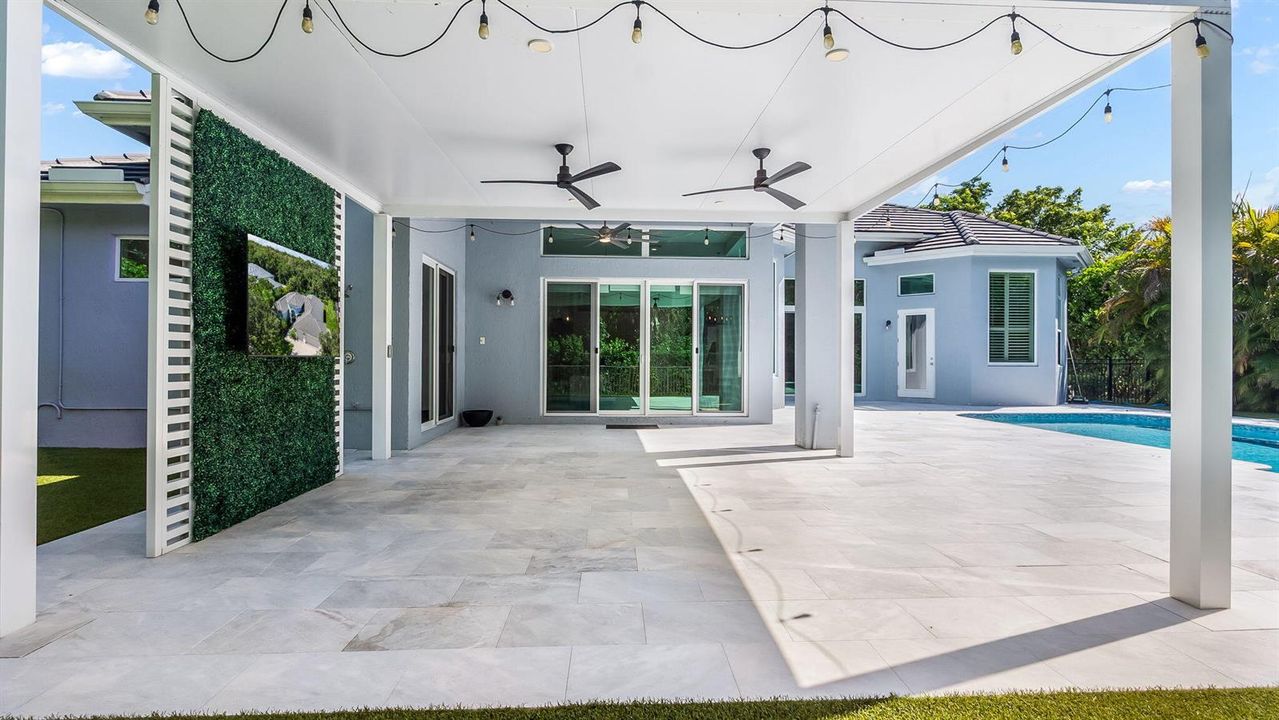 Patio off family room and gym