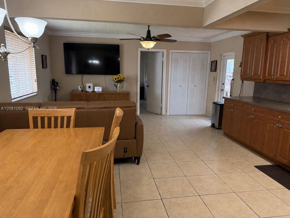 Dining/kitchen/living view