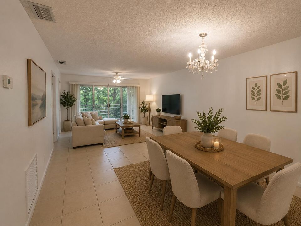 Virtually Staged Living Room- Dining Roo