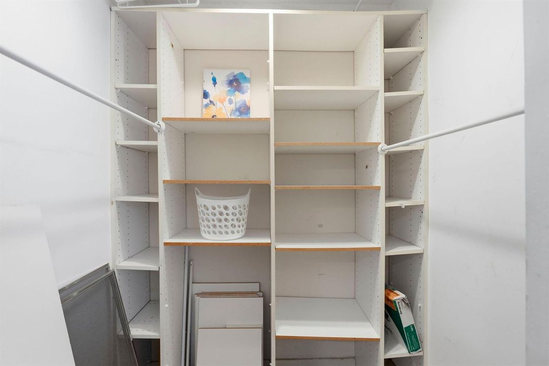Organized walk in closet