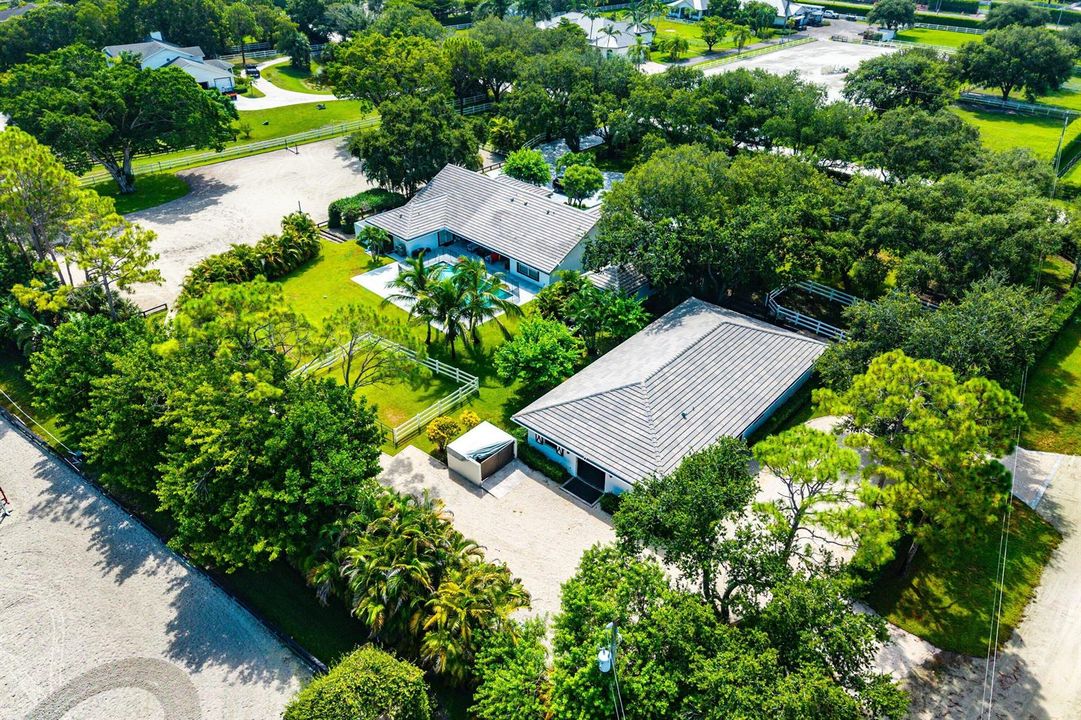 Aerial view of the barn