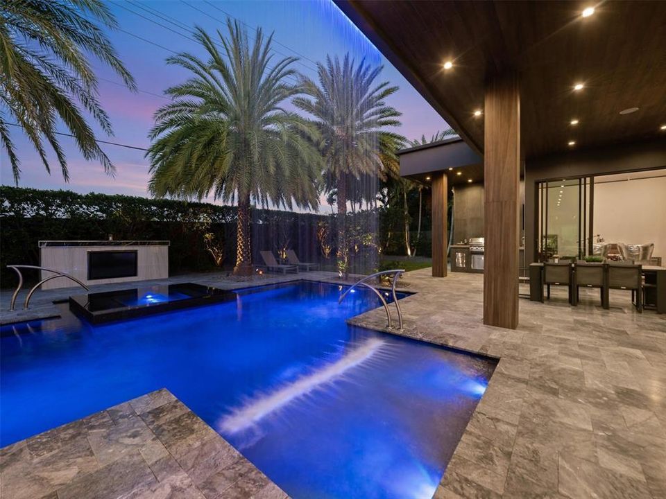 waterfall night