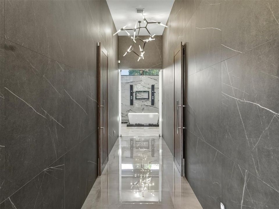 hallway to bath