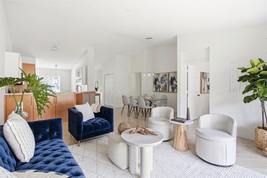 Chic living room showcasing modern furnishings and a bright, airy feel.